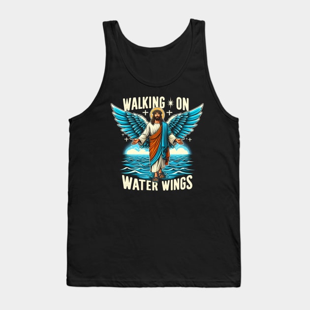 Walking on Water Wings, Jesus walks on the water with wings Tank Top by ArtbyJester